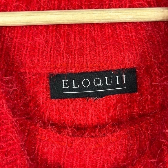 4 for $40 SALE! Eloquii Mock Neck Faux Fur Sweater, Lipstick Red, Size 22/24 - Picture 6 of 11